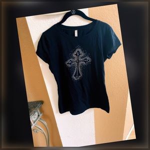 🖤 Rhinestone Cross Shirt 🖤